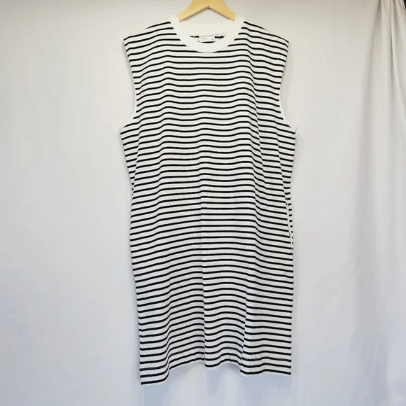 NWOT Frank And Oak Pocketd T-Shirt Dress XL  Indigo & White Stripes - Picture 8 of 10